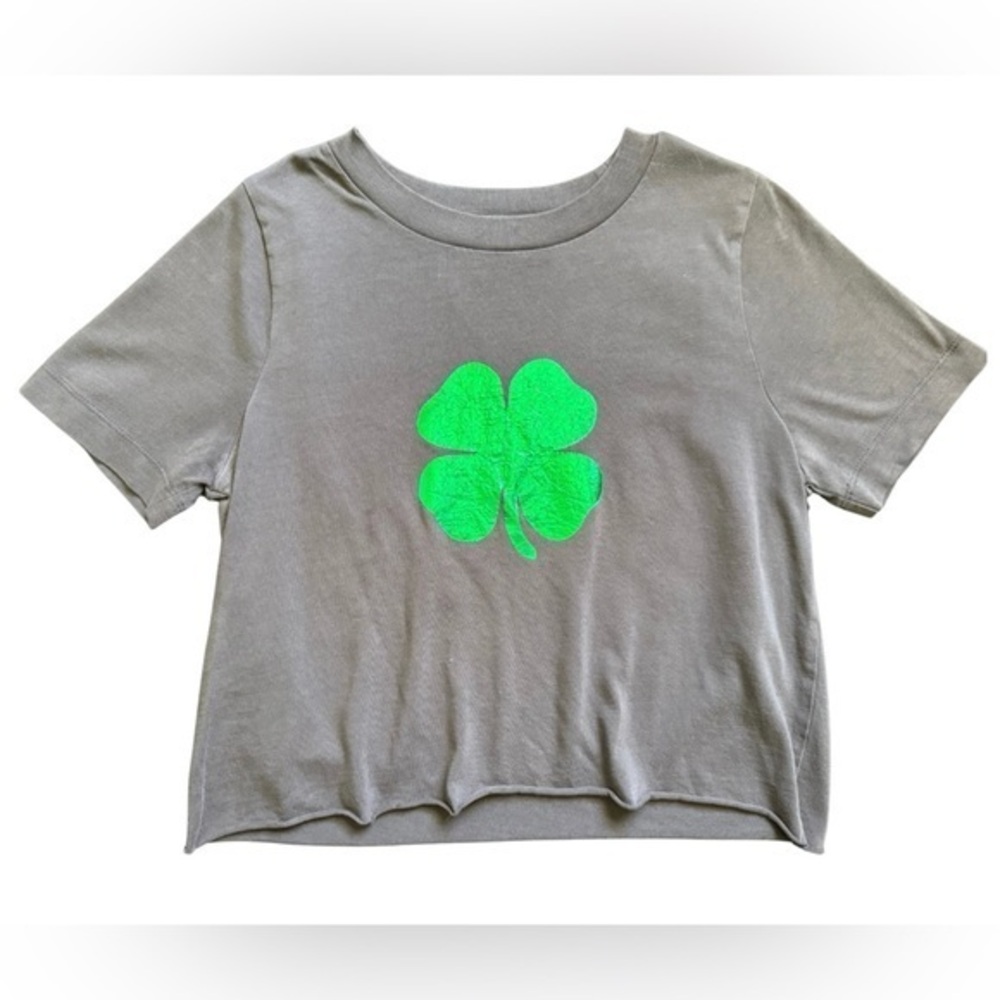Madewell Foil Clover Crop Tee – Size Small